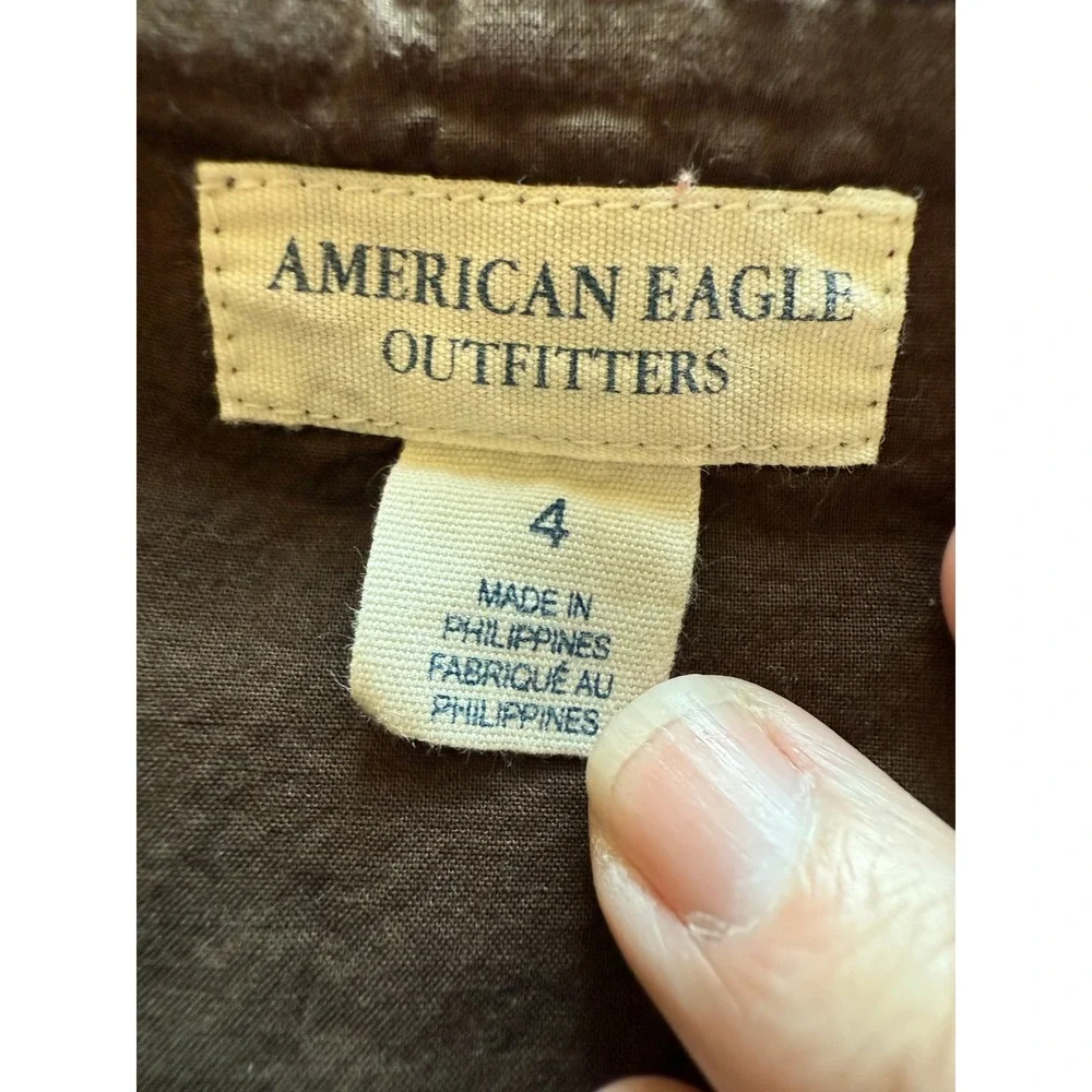 American Eagle Y2K Brown Tiered‎ Ribbon Skirt Size 4